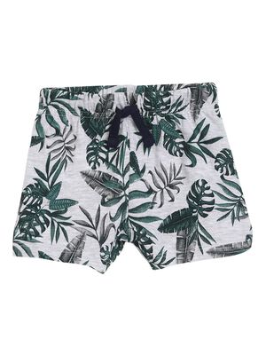 Boys Light Grey Printed Short Trouser